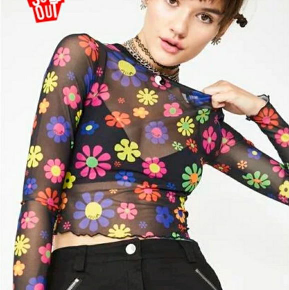 flower mesh top